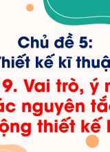 CN Thiết kế và Công nghệ - Bài 19. Vai trò, ý nghĩa và các nguyên tắc của hoạt động thiết kế kĩ thuật